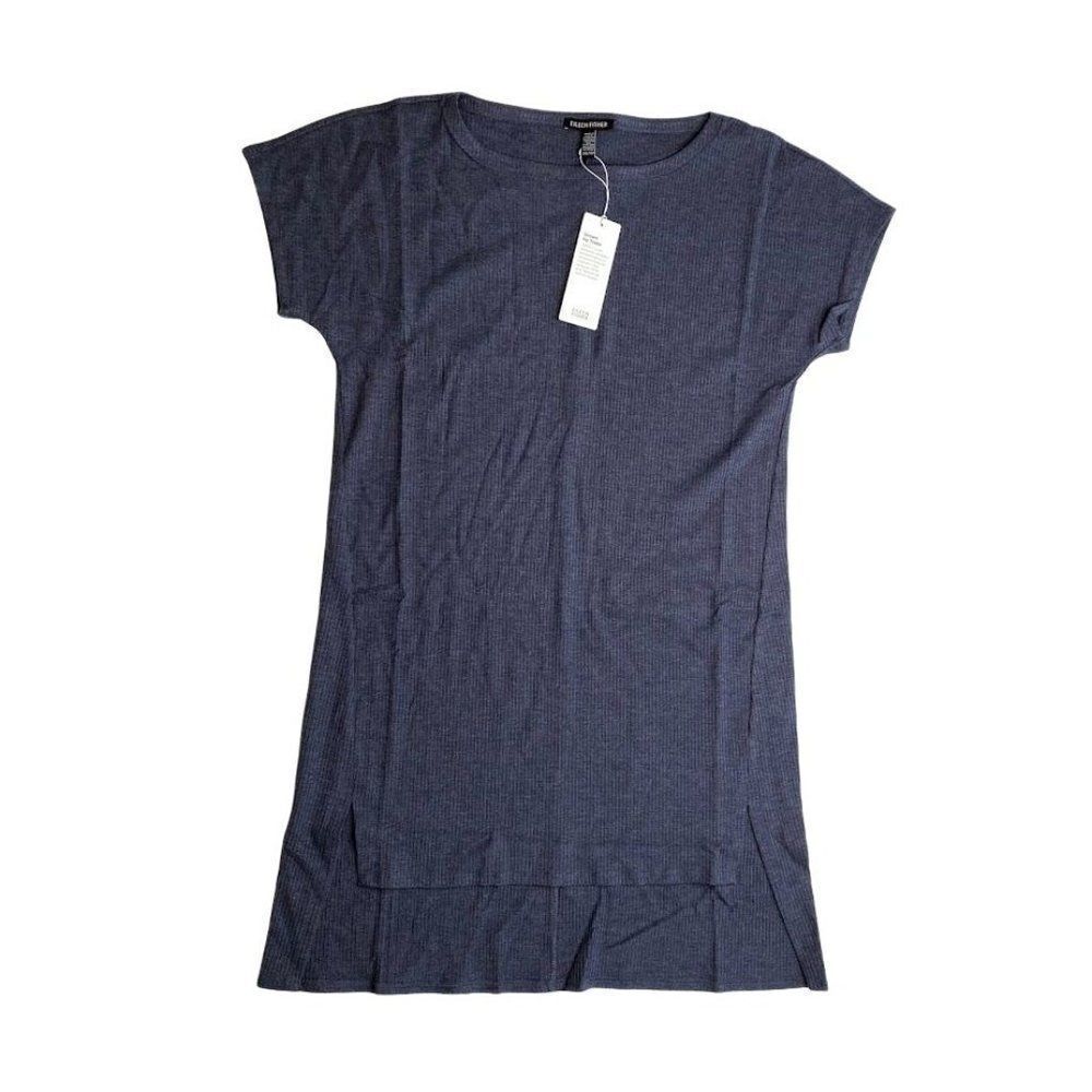 Eileen Fisher Tunic Top XXS Gray Women's High-Low Boat-Neck NEW